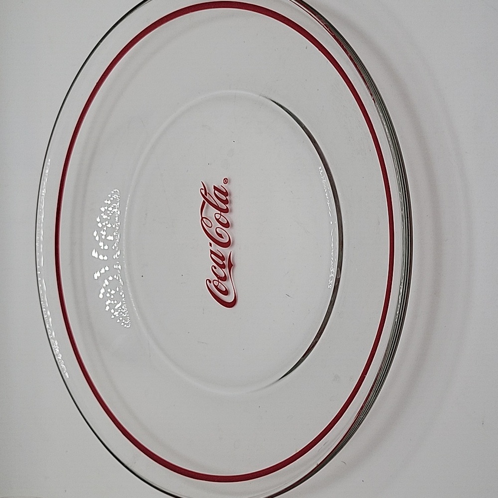 Coca Cola Red and Clear Glass Plate
